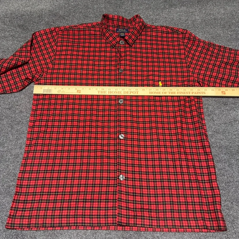 Polo Ralph Lauren Mens Red Plaid Sleepwear Pajama Shirt L M01HF2